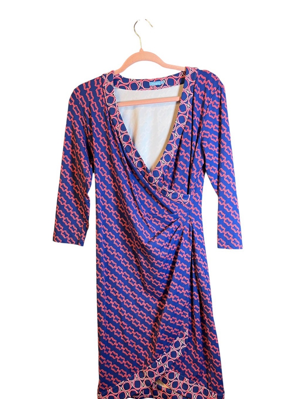 J. McLaughlin Purple & Pink Wrap-Style Patterned Dress